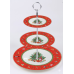 Етажерка порцелянова для фруктів триярусна Christmas 34 см HP-SDHK-8