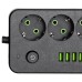 Мережевий фільтр-подовжувач 5 розеток 4xUSB-A 1xUSB-C 3м чорний HP-5-50 Мережевий фільтр-подовжувач 5 розеток 4xUSB-A 1xUSB-C 3м чорний HP-5-50
