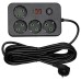Мережевий фільтр-подовжувач 4 розетки 2xUSB-A 1xUSB-C 5м чорний HP-5-48