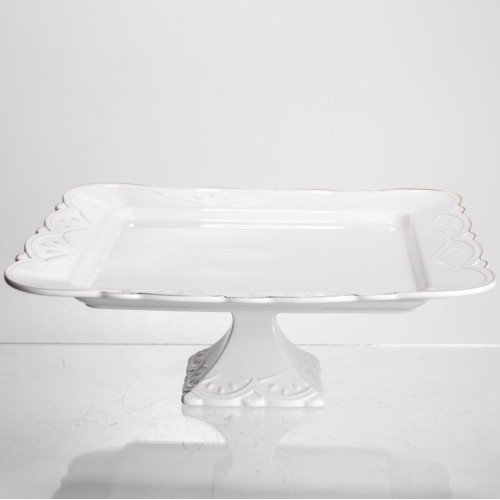 Блюдо на ніжці квадратне порцелянове Pearl 30,5*30,5 см Yiwu 120-YH-HG039