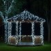 Новорічна гірлянда вулична 100 м 1000 LED із сонячною батареєю 8 режимів роботи чорний провід Біле світло SB1000L100MBW Новорічна гірлянда вулична 100 м 1000 LED із сонячною батареєю 8 режимів роботи чорний провід Біле світло SB1000L100MBW