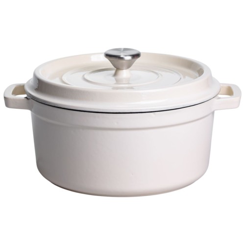 Кокотниця чавунна емальована 4,5 л, бежевий Yiwu HP-FLG-4 WHITE