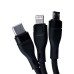 Кабель для заряджання 3-in-1 microUSB/Type-C/Lightning UR521