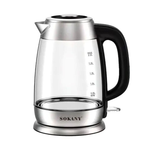 Електрочайник Sokany Electric Kettle 2000W 2l прозорий чайник SKSH1069