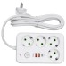 Мережевий фільтр-подовжувач 4 розетки 2xUSB-A 1xUSB-C 3м білий HP-5-45
